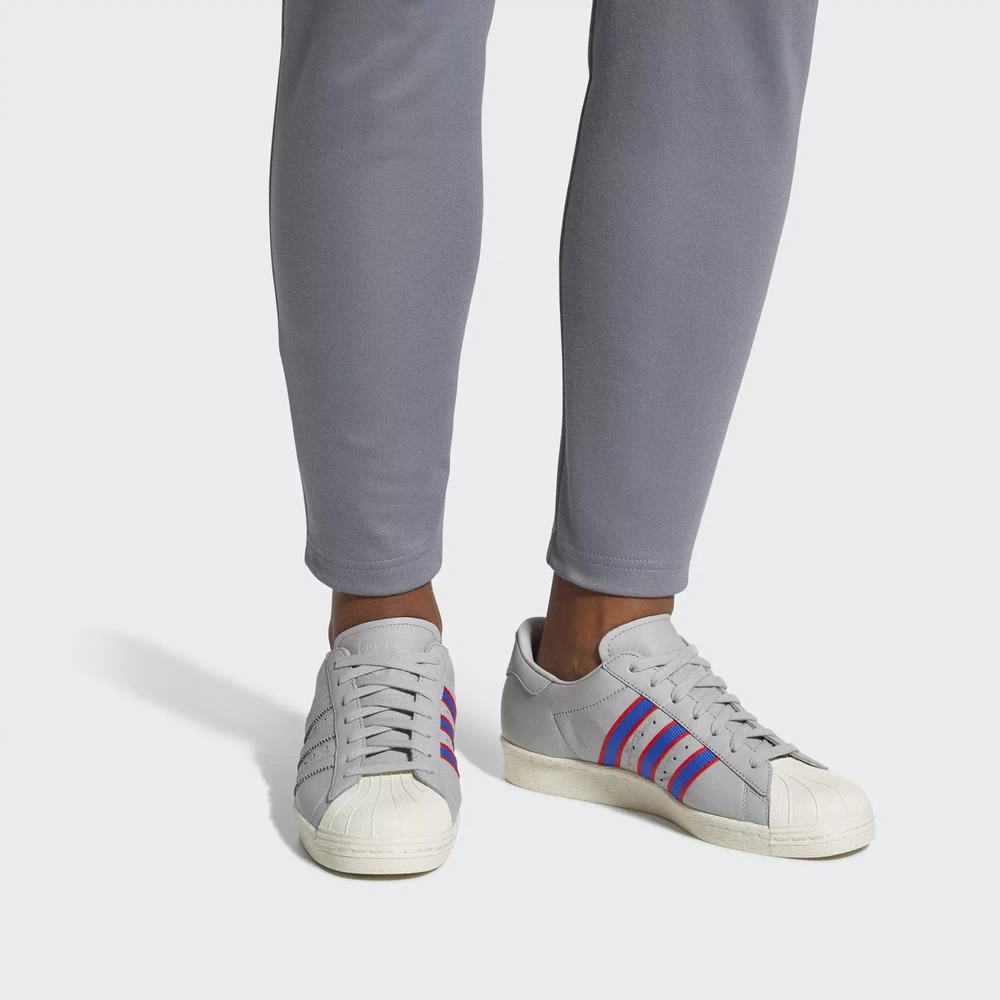 Adidas Superstar 80s Tenis Grises Para Hombre (MX-84685)